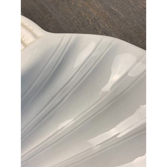 LENOX Butler's Pantry 4-Part Relish Dish White Shell Serving Platter 17.5" VGUC - Picture 9 of 10